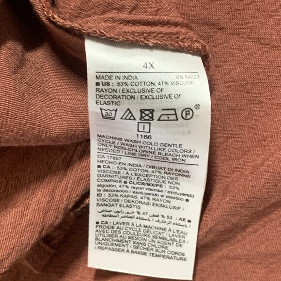 Old Navy 4X Plus Waist Defined Crinkle Textured Long Sleeve Midi Dress Smocked - Picture 10 of 12